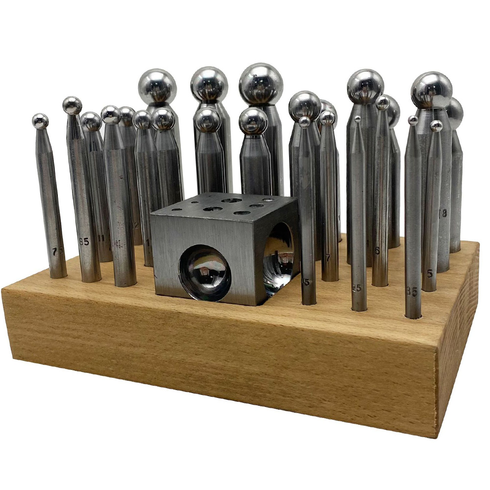 Dapping Block And Punch Set Jewelry Doming - 25 pezzi di alta qualità in