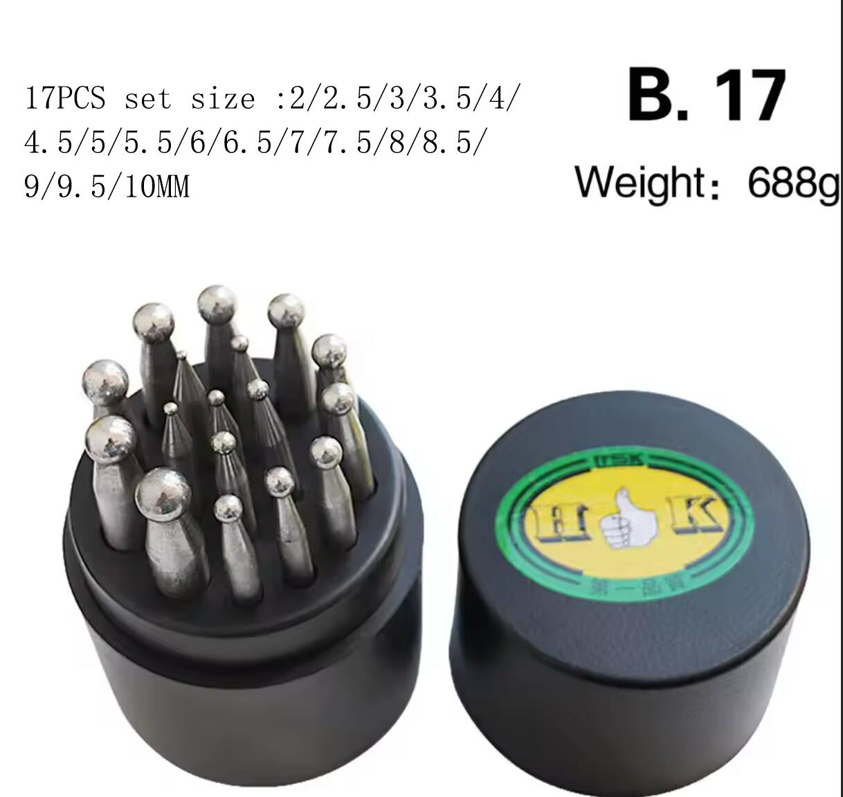 Dapping Block And Punch Set Jewelry Doming - Set di punzoni per bombatura in