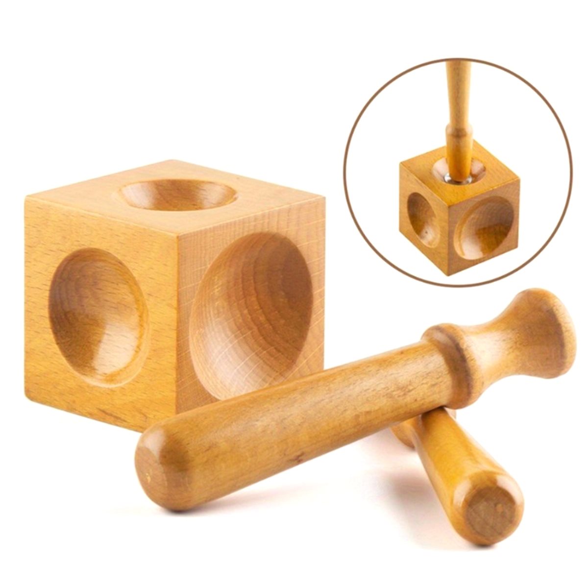 Dapping Block And Punch Set Jewelry Doming - STOCK-Accessori per Gioielli: Blocco da Banco