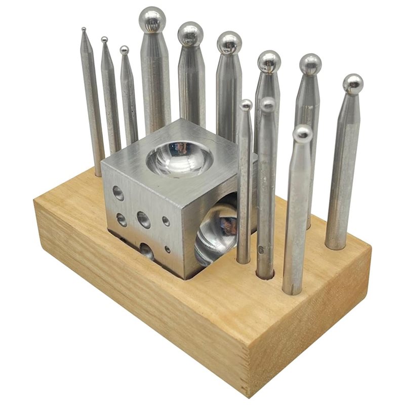 Dapping Block And Punch Set Jewelry Doming - BAAG - Set di 13 blocchi